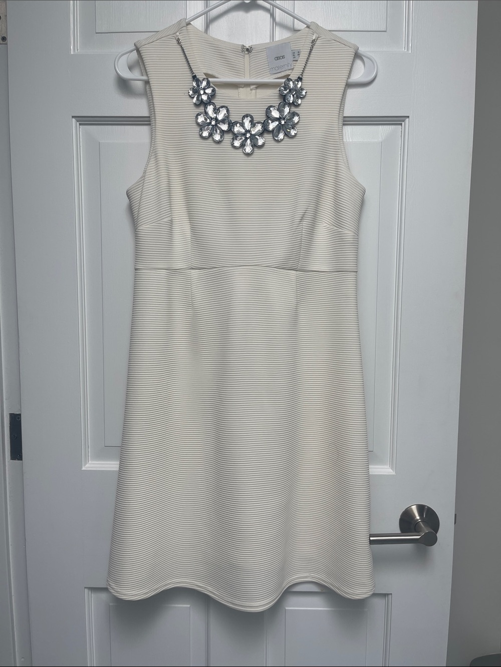 ASOS Maternity Cream Sleeveless Fit-and-Flare Mini Dress - sz 6